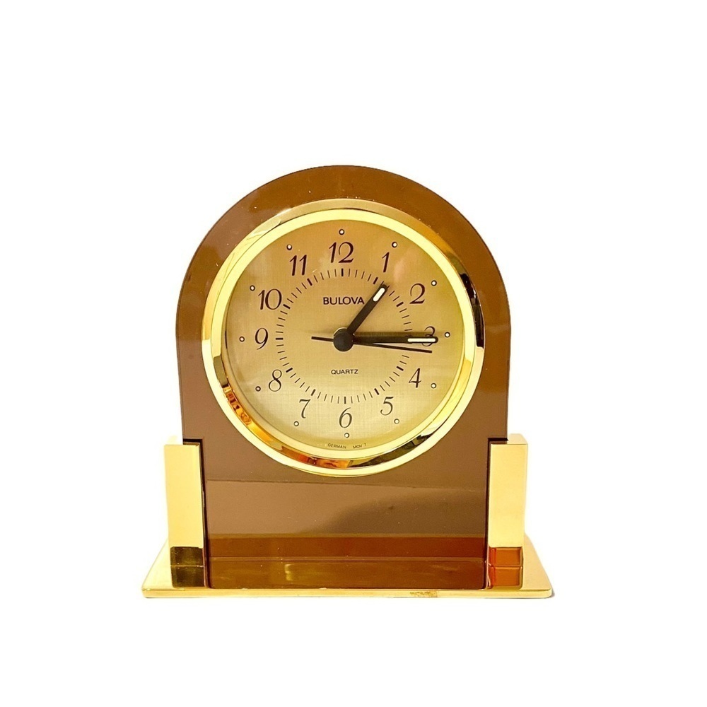 Vintage BULOVA Desk Mantle Tabletop Quartz Clock